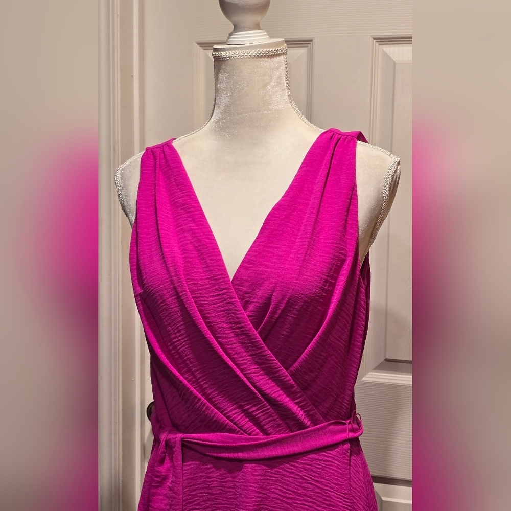 DKNY Pink Faux Wrap Dress - Picture 4 of 15